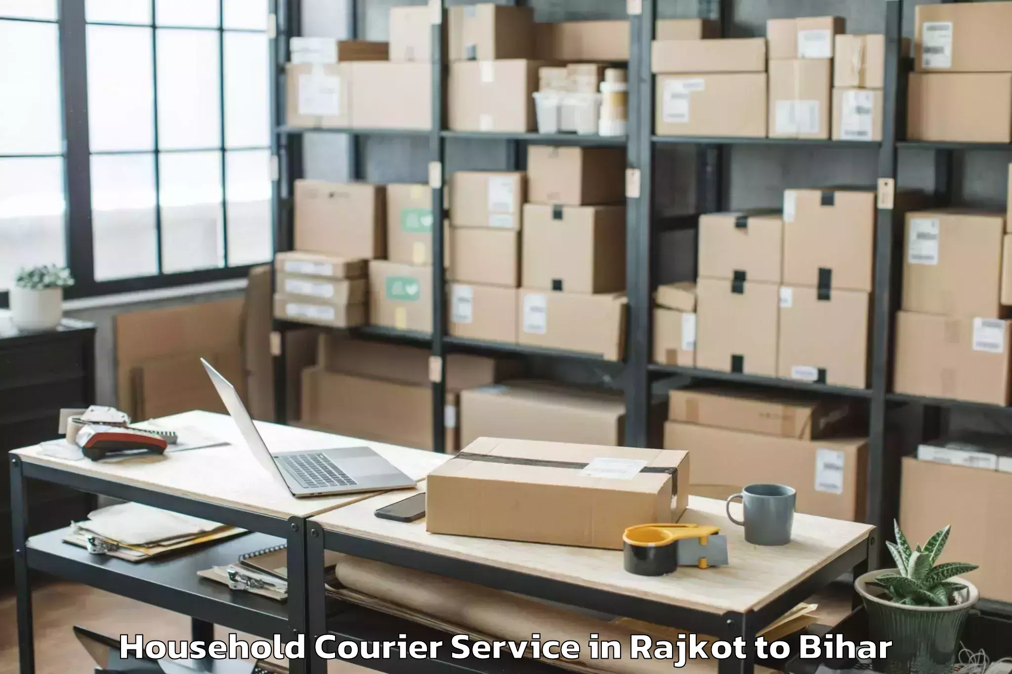 Book Rajkot to Pranpur Household Courier Online